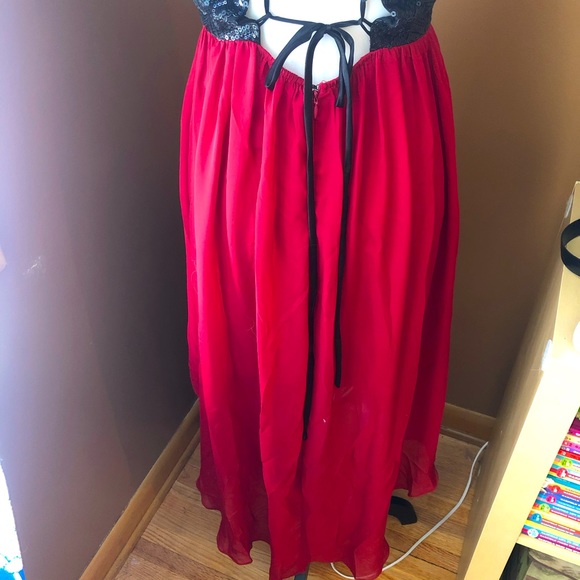 Red Strapless Sequin Dress - Picture 5 of 5